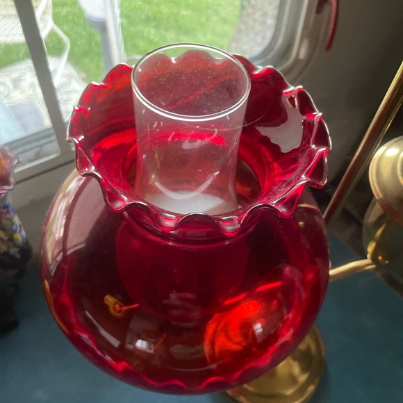 Student Lamp with Cranberry shade - Picture 2 of 5